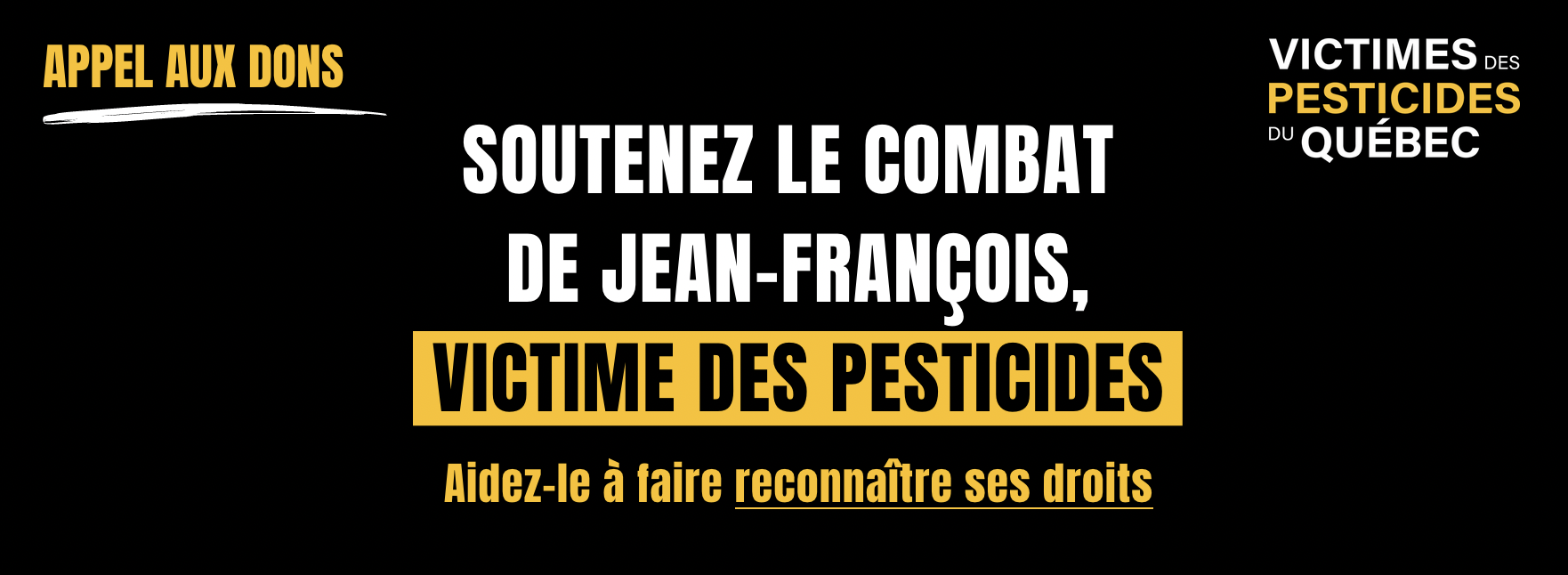 Soutenez le combat de Jean-François, victime des pesticides